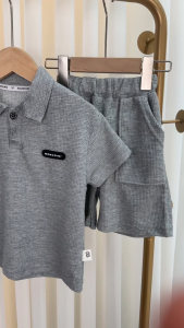 Baby boys clothes set cotton Kids 2-Piece Set Musim Panas Waffle-Style POLO Shirt Suit infant outfit