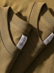 Retro Brown 300G Heavy Weight Pure Cotton Summer Short Sleeve T-Shirt Pure Color Casual Versatile Loose T-shirt Top Men