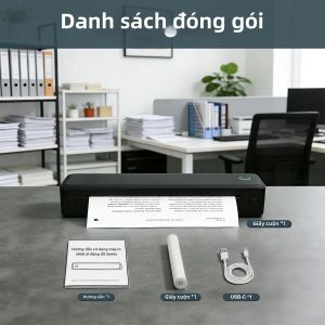 Máy In Nhiệt A4 203dpi Không Dây Bluetooth & USB Không Mực Dùng Cho Khuôn Mẫu Hình Xăm Và Tài Liệu In Đen Trắng Cấp Giấy Tự Động