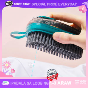 Household Multifunction Cleaning Brushes with Handle and Soap Dispenser Portable Emery Brush Kitchen/Bathroom Tool Soft Bristles Plastic Mini Cleaning Brush