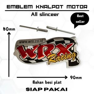 Emblem knalpot WRX RACING Model timbul free paku rivet