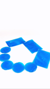 เจลประคบร้อน ประคบเย็น สีฟ้า ทรงกลมสี่เหลี่ยม