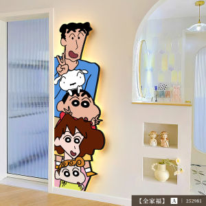 Crayon Xiaoxin Anime Living Room Entrance Ambience Light Painting Cream Style Minimalist Elegant Healing Series Wall Painting