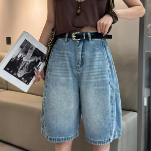 Shalldoer | Quần Jeans Denim Ống Rộng Mùa Hè Cho Nữ Cạp Cao Kiểu Dáng Thường Ngày Quần Ống Rộng Thoải Mái Thời Trang