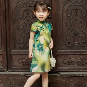 Spring Autumn Childrens Cheongsam National Style Primary School Boys Girls Traditional Costume Retro Chinese Culture Clothing