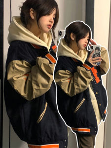 Áo Khoác Bóng Chày Dày Phong Cách Mỹ Cổ Điển Cho Nữ Đầu Thu Đông Xuân Thiết Kế Mới Thường Ngày Nhỏ Gọn Áo Khoác Ngoài