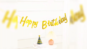 Happy Birthday Cursive Banner for Party Decoration - Ornaments. P843