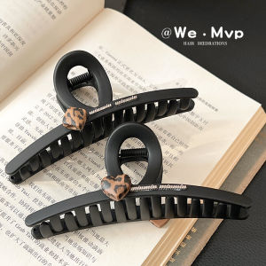 2024 New Heart Shaped Hair Claw Womens Luxury Large Matte Half Updo Shark Clamp Back of Head Hair Accessories