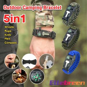 Outdoor Camping Bracelet With Whistle Flint Fire Starter Nylon Bracelet 3.2m Rope Wild Survival