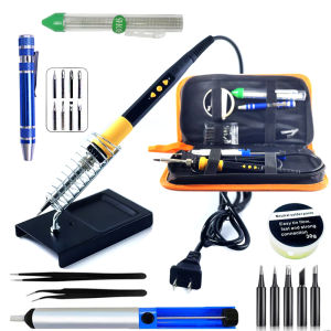 908D Digital Temperature Adjustable Soldering Iron Set Multifunctional Electronic Repair Welding Tool