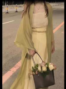 Qiongyu Ge Song Dynasty Style Ve Áo Tay Áo Máy Bay Mới Mùa Hè Nữ Hán Phục Đi Lại Phong Cách Trung Quốc Truyền Thống Đầm