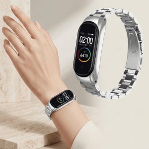 For Xiaomi Mi Band 7 6 5 4 3 Stainless Steel Metal Strap For Mi Band 5 6 7 Bracelet Replacement Wristbands for Miband 4 3 Strap