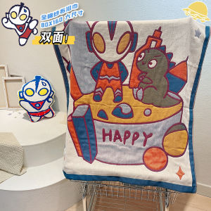 Ultraman Bath Towel for Children New New Arrival Boy Pure Cotton Baby Wrapping Blanket Gauze Dual-Use Absorbent Quick-Drying Lint Free