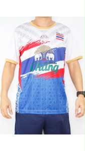 เสื้อกีฬาพิมพ์ลายช้างไทยแลนด์ยี่ห้อ Lugust ฟรีเบอร์DTF เลือกเบอร์ได้ ราคาถูกผ้าดี แจ้งเบอร์ในแชทเลย