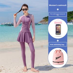 XTEP | Conservative Long Sleeve Long Pants Swimsuit for Girls