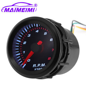 RYSJM | 2“52mm Digital pointer Gauge Smoke Lens Auto Tachometer White LED 0-8000 RPM Meter Car Gauge 1-8 Cylinders