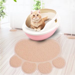 Pet Cat Mat Paw Print PVC Anti-skid Footprint Pet Litter Cleaning Mat Pad Easy To Clean