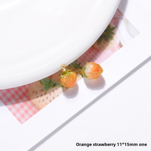 Handmade DIY Resin Strawberry Flower Bud Pendants Jewelry Making Accessories Earring Bracelet Necklace Material Kit Style Girl
