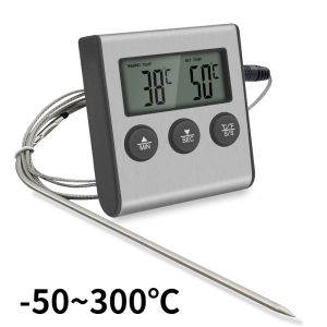 Magnetic Suction Digital Food Kitchen Oven Thermometer Stainless Steel Probe for ProChef BBQ Smoker Grill Meat Timer Temperature