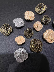 New Chinese Style Light National Trend Relief Lotus Metal Button Sweater Double Side Nylon Coat Jacket Button Tailored Suit