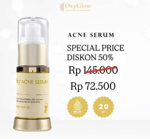 Oxyglow Acne Serum Pelembab Wajah Anti Aging Mengatasi Permasalahan Kulit Berminyak  Bekas Jerawat