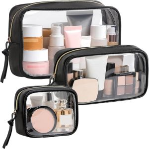 PVC Clear Makeup Case Toiletry Bag Multipurpose Travel Kit Portable Large Capacity Dust Proof Organizer Transparent Storage Bag