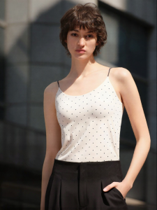 Ubras | Dot Design Round Neck Back Beauty Summer Wear Bra-Optional Tank Top