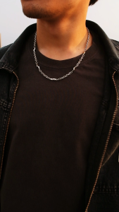 Racabel Zyra Necklace - Kalung Silver Stainless Steel Anti Karat Pria