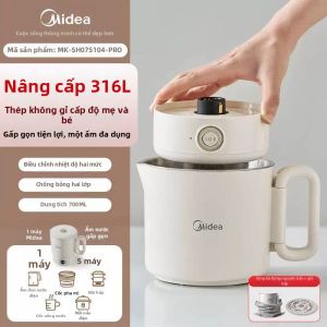 Midea | Ấm Đun Nước Điện Thông Minh Thép Không Gỉ Gấp Gọn Xách Tay Cho Du Lịch