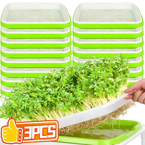 ถาดไมโครกรีนถาดเพาะกระบะปลูกต้นไม้ไฮโดรโปนิกส์สองชั้นจานเพาะถั่วงอกกระถางการเพาะปลูกปลูกไร้ดิน