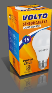 Bohlam Lampu LED Sensor Cahaya Otomatis Siang Malam 12 Watt Light Sensor Cahaya Putih 12W E27