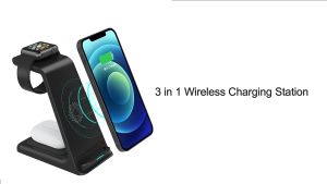 15W Wireless Charger Stand For IPhone 13 12 11 XR 8 Apple Watch 3 In 1 Qi Fast Charging Dock Station for Airpods Pro IWatch 7 6