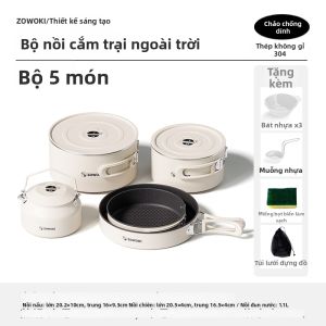 Bộ Dụng Cụ Nấu Ăn Du Lịch Bằng Thép Không Gỉ 304
