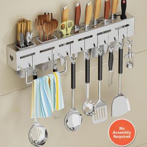 Wall Mounted Hole-free Multifunctional Kitchen Organizer