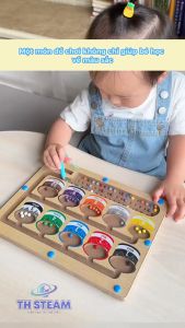 Bộ Đồ Chơi Mê Cung Bảng Đếm Phân Loại Màu Từ Tính Bằng Gỗ Có Nam Châm Cho Bé Để Rèn Luyện Khả Năng Học Tập