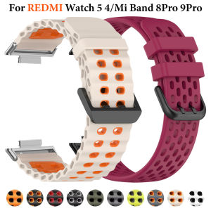 For Redmi Watch 5 Silicone Wristband For Redmi Watch 4 Watch Strap For Xiaomi Mi Band 8Pro 9Pro Breathable Correa Sport Bracelet