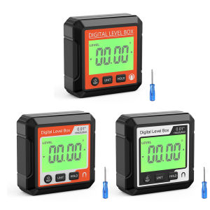 VODOOL Digital Angle Protractor Inclinometer Universal Magnetic Level Meter Goniometer Level Angle Finder Angle Cube Level Box