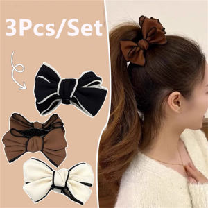 2/3Pcs/set Womans Bowknot Hair Clips Cute Cloth Art Double-layer Bowknot Beautiful Headwear Fashionable Hair Accessories