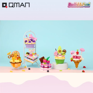 35019 - QMAN Bộ đồ chơi xếp hình mô hình món tráng miệng handmade cake