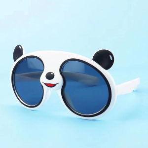 Geovannery Tahun Model Baru Silikon Untuk Anak-anak Kacamata Hitam Anak Bentuk panda COD