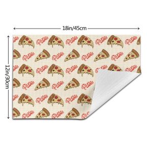 1PCS Cute Pizza Linen Placemats Colorful Flowers Decorative Dining Table Mats  Washable Place Mat for Kitchen Holiday Party