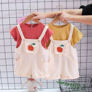 Children clothing Straps 2Pcs Casual Girls clothes sets baby baju kanak kanak perempuan kid boys Costumes