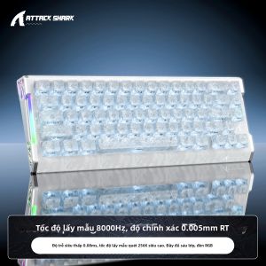 ATTACK SHARK | Bàn Phím Cơ Có Dây Attack Shark R68HE RGB Đèn Nền Toàn Cảnh Sợi Carbon Rèn Tùy Chỉnh Driver Web Bàn Phím Chơi Game eSports
