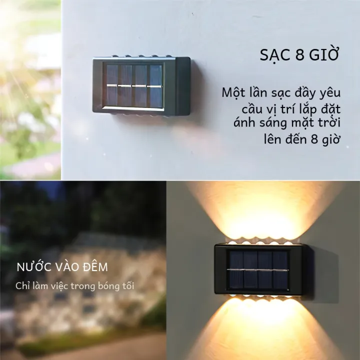 Đèn Tường Năng Lượng Mặt Trời Ngoài Trời Chống Nước Đèn LED Dùng Năng ...