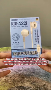 Fon Telinga REMAX Super Bass Stereo Music Earphone With Mic Noise Cancelling Wired In Ear Earphones Year Fon Earfone 有线耳机 LMRM522i