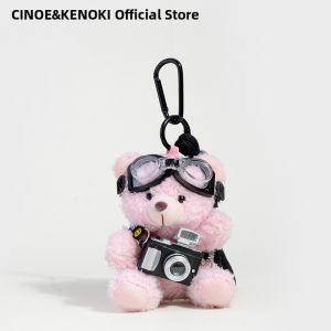 Camera Bear Plush Keychain