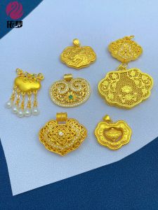 จี้ล็อคขนาดเล็ก สร้อยคอ จี้ล็อคสุขภาพปลอดภัย DIY เครื่องประดับ เครื่องประดับแฟชั่น วัสดุโลหะผสม ทองแดง ทองแดงเคลือบเงิน ทองแดงเคลือบทอง