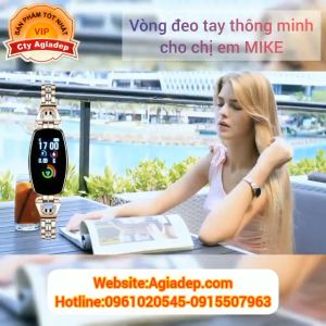 Vòng đeo thông minh ADG-S8 vòng đeo tay thời trang cho nữ theo dõi sức khỏe hiển thị nhịp tim K-calo...