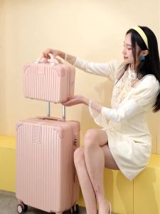 [พร้อมส่งในไทย] กระเป๋าเดินทาง 20 26 นิ้ว  ลื่นล็อคได้ มีช่องชาร์จ USB กระเป๋าเดินทางล้อลาก