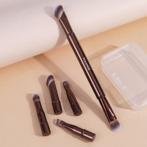 MAANGE | MAANGE Double Ended Makeup Brush Set Detachable Travel Contour Concealer Brush Set Eyeshadow Brush Face Cosmetic Tools with Box